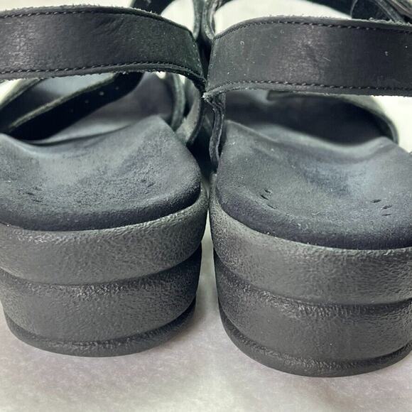 Mephisto Sandals Womens 10 Adjustable Double Strap Buckle Nubuck Leather Black - Picture 9 of 15